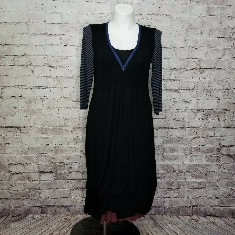 LanVie Size 12 Steampunk Cosplay Gothic Punk Edgy Black Long Sleeve Dress‎